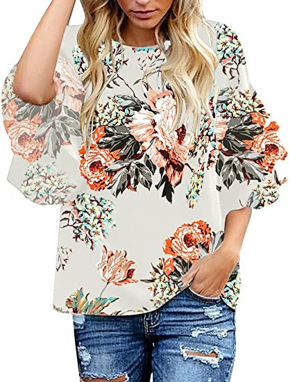 Photo 1 of LUYEESS Women's Casual Blouse Half Bell Sleeve Crewneck Keyhole Tunic Top Shirt
SIZE 2 XL 