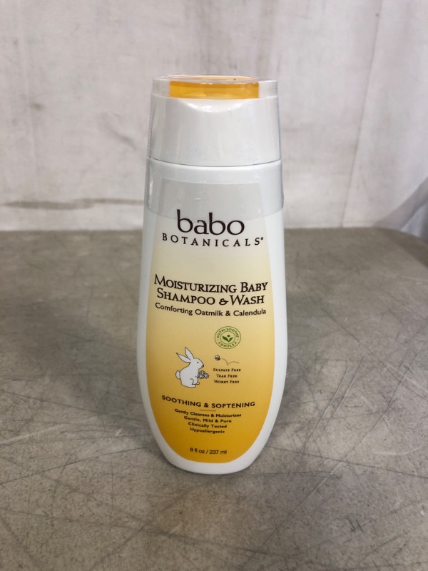 Photo 2 of Babo Botanicals Moisturizing Baby Shampoo and Wash - Oatmilk Calendula - 8 fl oz
