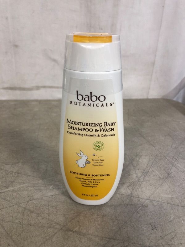 Photo 2 of Babo Botanicals Moisturizing Baby Shampoo and Wash - Oatmilk Calendula - 8 fl oz
