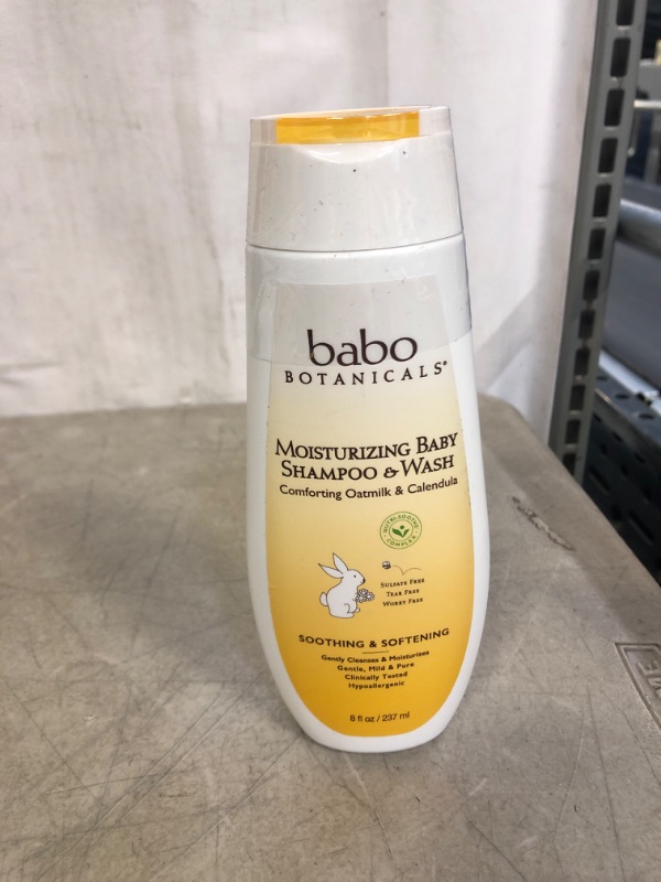 Photo 3 of Babo Botanicals Moisturizing Baby Shampoo and Wash - Oatmilk Calendula - 8 fl oz, EXP 05/23