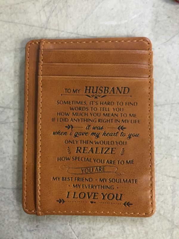 Photo 1 of Memory gift - Slim minimalist wallet RFID- Front pocket wallet RFID- Credit card holder for men - Gift for Husband.
