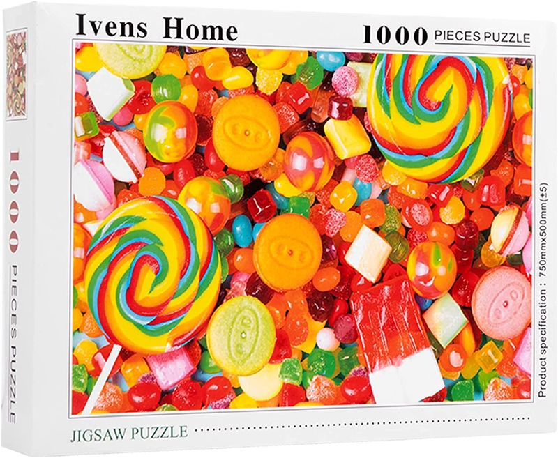 Photo 1 of Jigsaw Puzzles for Adults 1000 Piece Large Candy Puzzles Challenging Game Gift Toys for Adults Kids Teens Family Puzzles(27.5 in x 19.6 in) (Candy)… (factory sealed)
