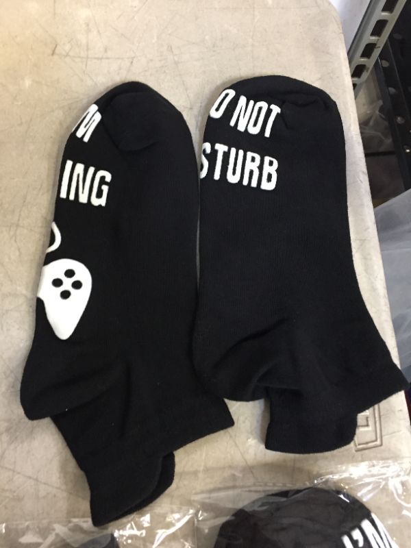 Photo 1 of Do Not Disturb Gaming Socks, Gamer Socks Funny Gifts for Teenage Boys Mens Womens Father Dad Hunband Sons Kids Game Lovers
3 pack (size unknown)