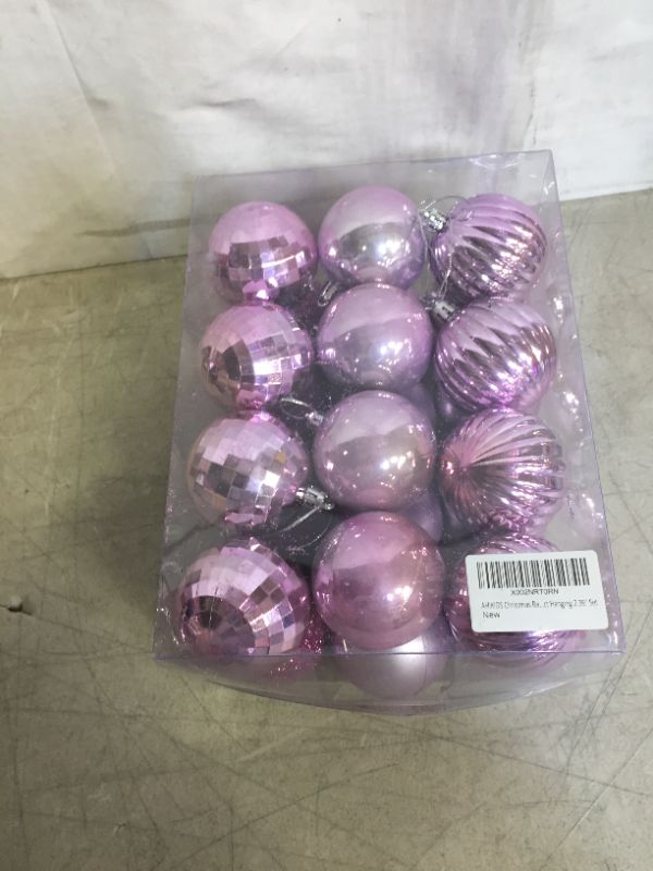 Photo 2 of AHIKIDS Christmas Balls Ornaments for Xmas Tree - 24ct Shatterproof Christmas Decorations Tree Ball Holiday Wedding Party Decoration Perfect Hanging 2.36" Set
