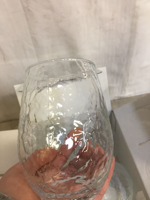 Photo 3 of 4 pcs clear textured stemless wine glass