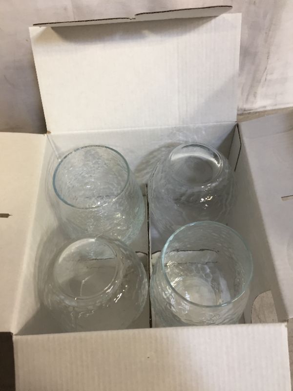 Photo 4 of 4 pcs clear textured stemless wine glass