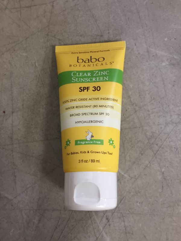 Photo 3 of Babo Botanicals Clear for Babies Fragrance Free Zinc Sunscreen Lotion - SPF 30 - 3 fl oz
(factory sealed)