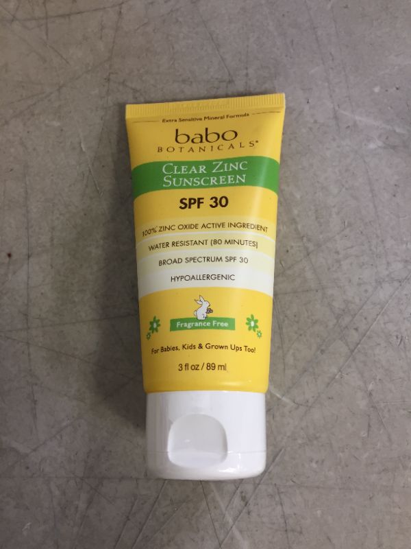 Photo 2 of Babo Botanicals Clear for Babies Fragrance Free Zinc Sunscreen Lotion - SPF 30 - 3 fl oz
(factory sealed)