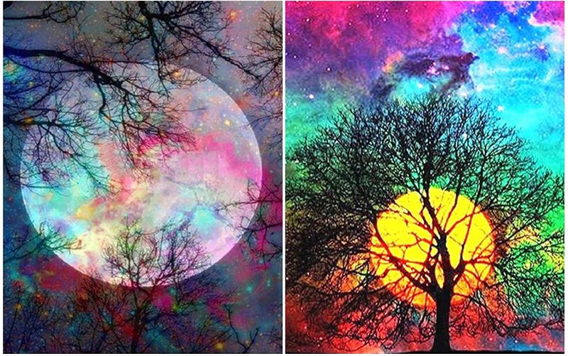 Photo 1 of 2 Pack DIY 5D Diamond Painting Kit for Adults Round Full Drill Diamond Arts Packs by Numbers Gem Art Diamond Dots Craft Canvas Landscape Supply for Home Wall Decor Beginner -- Factory Sealed