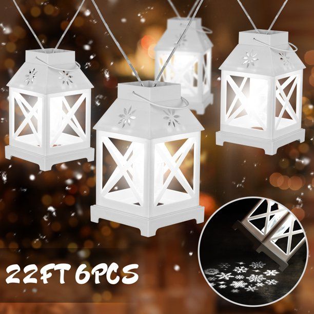 Photo 1 of YUNLIGHTS LED String Christmas Snowflake Projection light 6 Lamps, IP20 Waterproof String Lights for Christmas Indoors and Outdoors
