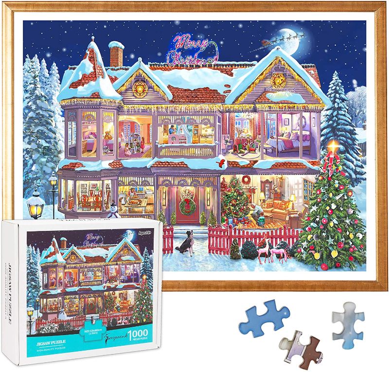 Photo 1 of Jigsaw Puzzles for Adults, 1000 Piece Puzzles, 30''×20'' Large Size Carnival Christmas Eve Large Puzzle Game Artwork, Educational Intellectual Decompressing Fun Game for Kids and Adults
