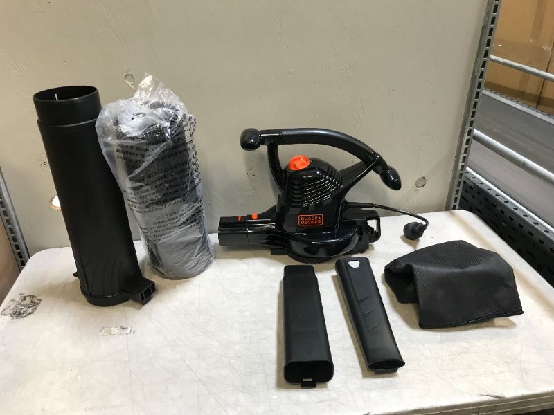 Photo 1 of BLACK+DECKER 3-in-1 Electric Leaf Blower, Leaf Vacuum, Mulcher, 12-Amp (BV3100)
