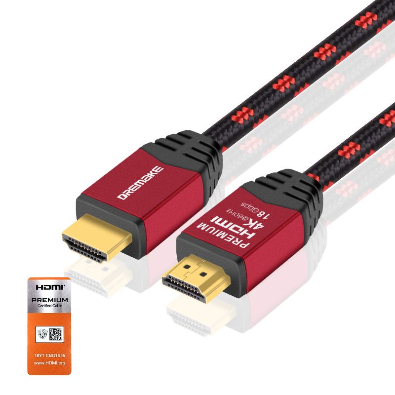 Photo 1 of DREMAKE Premium Certified HDMI Cable, 6FT HDMI 2.0 Cable 4K UHD@60Hz,18 Gbps High Speed Support HDR, 3D, ARC & Ethernet Channel
