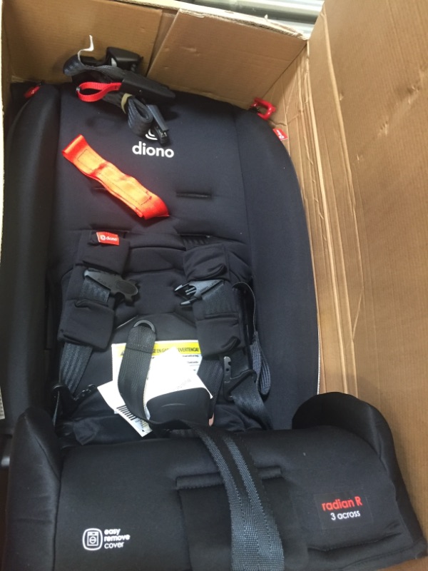 Photo 2 of Diono Radian 3R, 3-in-1 Convertible Car Seat, Rear Facing & Forward Facing, 10 Years 1 Car Seat, Slim Fit 3 Across, Jet Black
