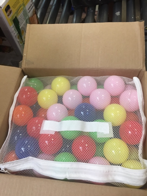 Photo 1 of Click N' Play Ball Pit Balls for Kids, Plastic Refill 2.3 Inch Balls, Assorted Balls, 6 Bright Colors, Phthalate and BPA Free, Includes a Reusable Storage Bag with Zipper, Great Gift for Toddlers and Kids

