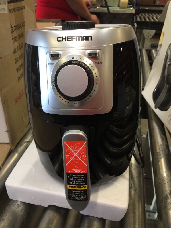 Photo 3 of Chefman TurboFry 2 Liter Air Personal Compact Healthy Fryer w/Adjustable Temperature Control, 30 Minute Timer and Dishwasher Safe Basket Black