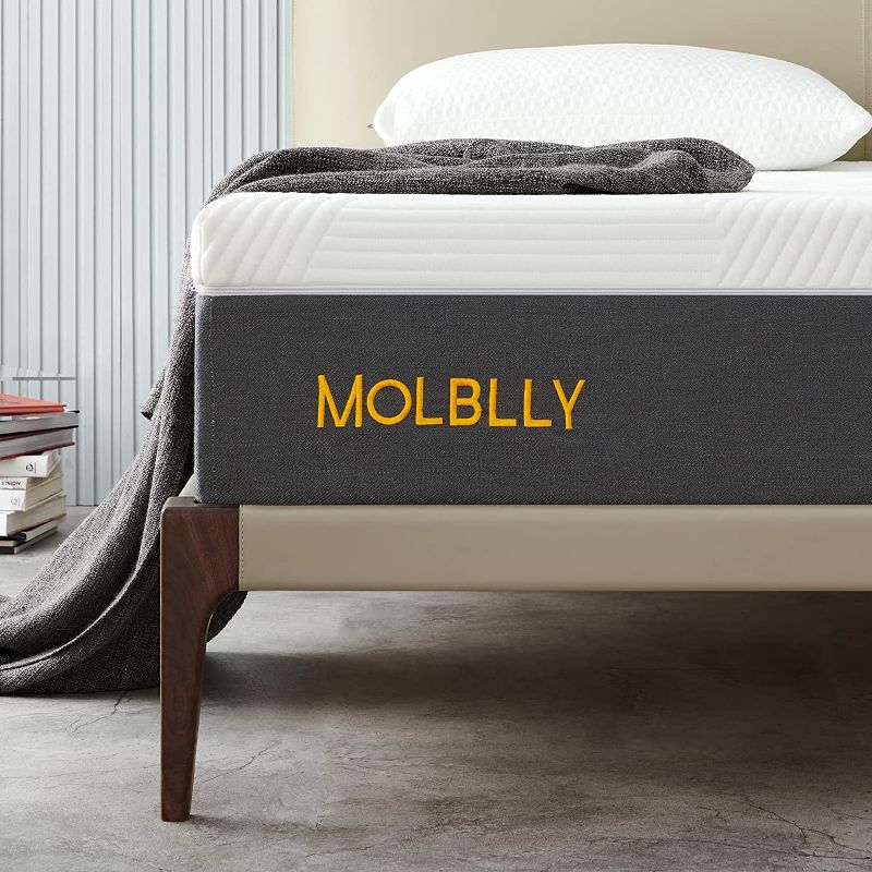 Photo 1 of Molblly 10 Inches Queen Size Mattress, Gel Memory Foam Mattress in a Box, Back Pain Relief ? Cool Bed,10-Year Support Mattress, Ultimate Motion Isolation, Fiberglass Free, Premium Queen Bed