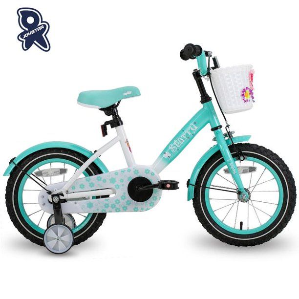 Photo 1 of JOYSTAR Starry 14 16 18 Inch Kids Bike for Ages 3-8 Years Old Girls with Training Wheels and Basket, Girl Bicycle with Handbrake and Fenders, Kids' Bicycles Green