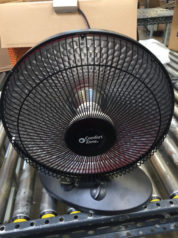 Photo 2 of Comfort Zone 700/1000-Watt Oscillating Parabolic Dish Radiant Electric Portable Space Heater , Black