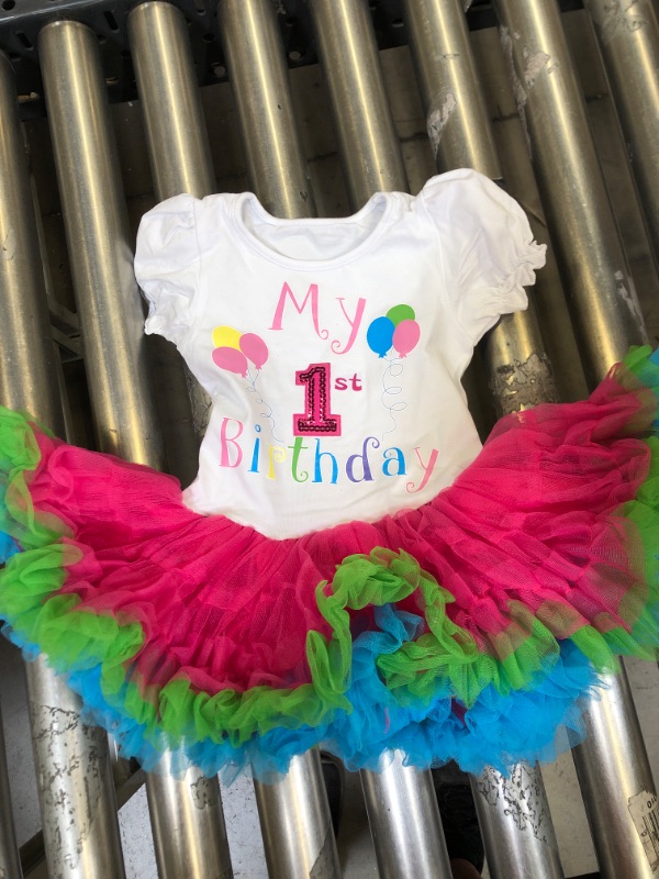 Photo 1 of Baby Girls' 1st Birthday Tutu Dress Short Sleeve Colours one piece 
