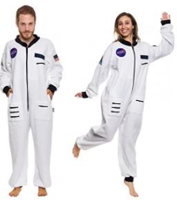 Photo 1 of 3 PK Astronaut Slim Fit Unisex Costume Pajamas - One Piece Plush Novelty Spacesuit Costume Jumpsuit by FUNZIEZ! 3PK
