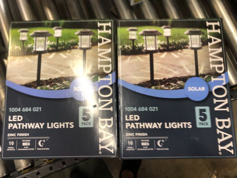 Photo 2 of 2x Hampton Bay Solar Gray LED 10 Lumen Path Light (5-Pack)
