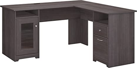 Photo 1 of Bush Furniture Cabot L Shaped Computer Desk in Espresso Oak, Medium
