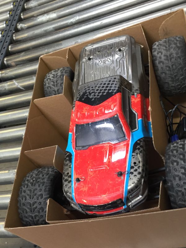 Photo 5 of ARRMA RC Monster Truck: 1/10 Granite Voltage MEGA 2WD SRS RTR with 2.4GHz Radio | 1800mAh 6C NiMH Battery | Charger | 1:10 Scale (Red/Black), ARA102727T3
