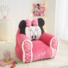 Photo 1 of Disney Minnie Mouse Kids Figural Bean Bag Chair with Sherpa Trimming
