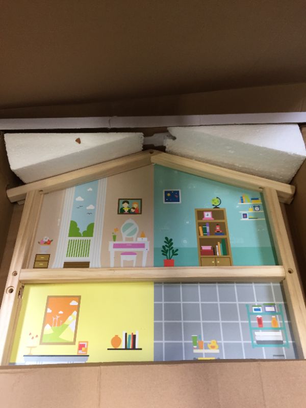 Photo 1 of Hape Doll Family Mansion| Award Winning 10 Bedroom Doll House, Wooden Play Mansion with Accessories for Ages 3+ Years Multicolor, L: 31.6, W: 11.4, H: 28.4 inch
