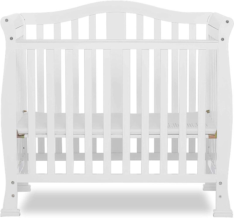 Photo 1 of Dream On Me Addison 4-in-1 Convertible Mini Crib in White,