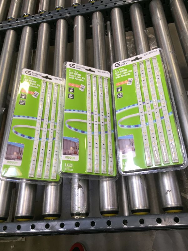 Photo 1 of 12 in. (30 cm) Linkable RGBW Indoor LED Flexible Tape Light Kit (4-Strip Pack). 3 BOX BUNDLE. FACTORY SEALED.
