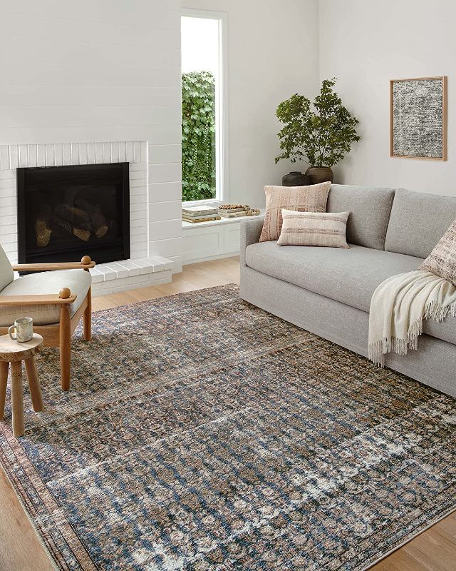 Photo 1 of Amber Lewis x Loloi Billie Collection BIL-02 Ocean / Brick 6' x 9' Area Rug