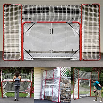 Photo 2 of EZGoal Hockey Folding Pro Goal with Backstop and Targets, 2-Inch, Redwhite