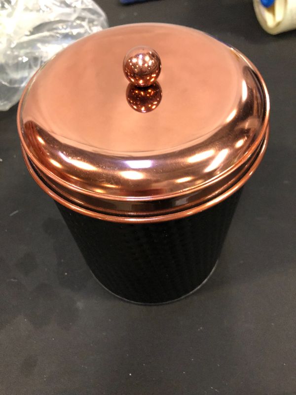 Photo 1 of Amici Home Collection, , Ashby Copper Metal Storage Canister, 70 oz, Large, Black/Gold