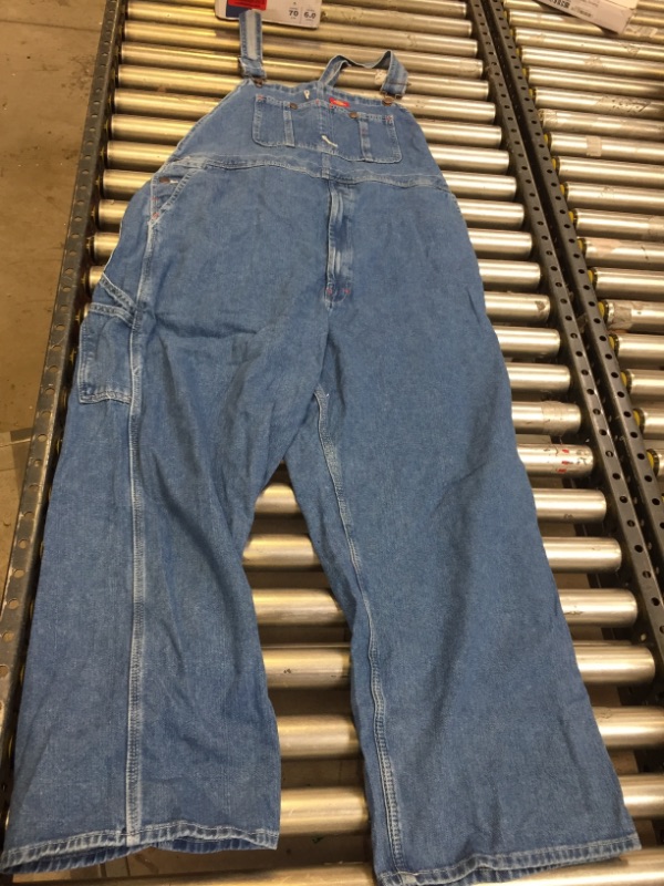 Photo 1 of Mens Dickies 42x30 Blue Denim Bib Overalls Carpenter Jeans Pants
