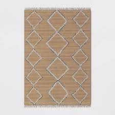 Photo 1 of 7' x 10' Soft Moroccan Tapestry Double Knot Fringe Outdoor Rug Neutral