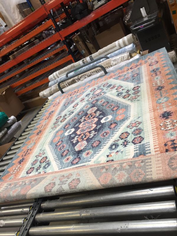 Photo 3 of 5'x7' Buttercup Diamond Vintage Persian Style Woven Rug Blue - Opalhouse™