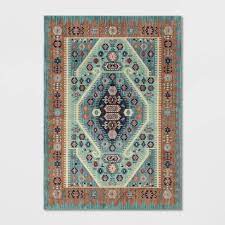 Photo 1 of 5'x7' Buttercup Diamond Vintage Persian Style Woven Rug Blue - Opalhouse™