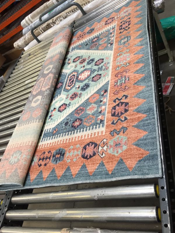 Photo 2 of 5'x7' Buttercup Diamond Vintage Persian Style Woven Rug Blue - Opalhouse™