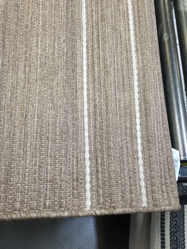 Photo 5 of 5' x 7' Thin Stripe Outdoor Rug Neutral/Ivory - Threshold