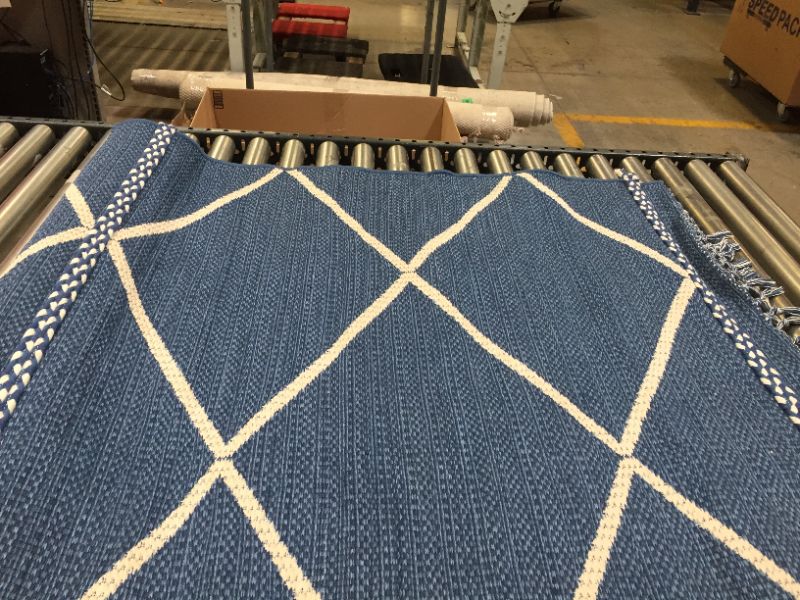 Photo 2 of 5' x 7' Tapestry with Braid Outdoor Rug Indigo - Project 62™