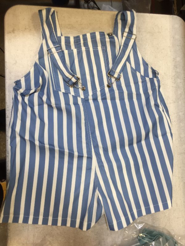 Photo 1 of blue and white overalls
large 
~~ china size runs small ~~
