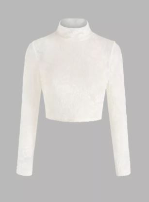 Photo 1 of Love and Lace Sheer Turtleneck Top- MEDIUM