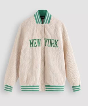 Photo 1 of Diamond Quilted Baseball Coat- SMALL