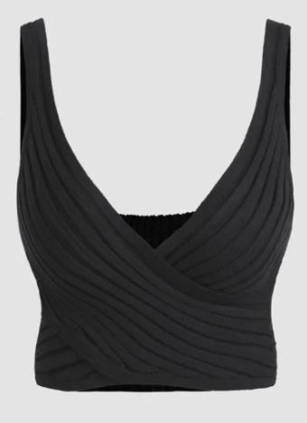 Photo 1 of Cider black criss cross crop top- LARGE