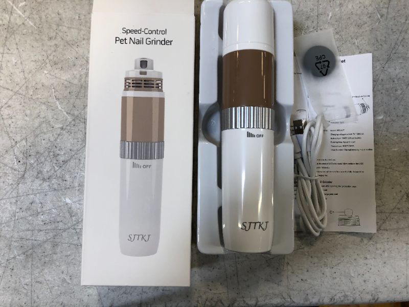 Photo 1 of Dog Nail Grinder with Vacuum Cleaner - USB Rechargeable Grooming Nail Grinder Pet Nail Grinder for Large Dogs Medium Small Cats, Stepless Speed Changing