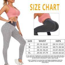 Photo 1 of QTENFLY Women's Leggings High Waist Yoga Pants Tummy Control Slimming Textured Stretchy Workout Running Butt Lift Tights- SMALL