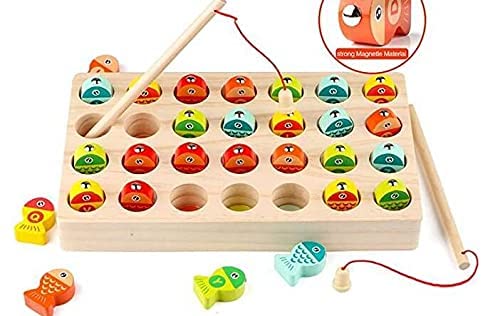 Photo 1 of Wooden Magnetic Fishing Game Fine Motor Skill Toy ABC Alphabet Color Sorting Puzzle ,Montessori Letters Cognition Preschool Education Gift for 3+Years Old Toddler Kid.