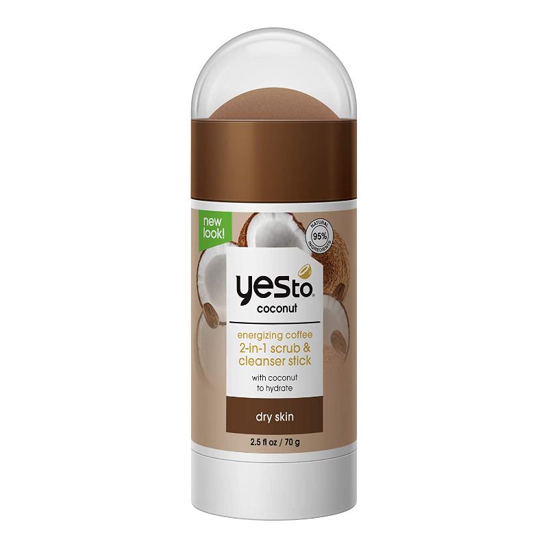 Photo 1 of Yes To Coconut Ultra Hydrating Energizing Coffee 2 in 1 Scrub & Cleanser Stick 2.5 Oz l Dry Skin l Exfoliating Cleanse l Vegan l 95% Natural Ingredients
